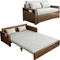 59 Convertible Sofa Sleeper with StorageGrey Cushion Sectional Sleeper Sofa with Reversible ChaiseSolid Wood Sofa Bed 3 in 1 Pull Out Couch Bed for Living RoomApartment (Walnut (Color))