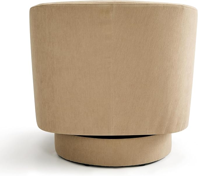 Swivel Barrel Accent Chair Round Chenille Fabric Living Room Arm Chairs Modern Upholstered Comfty Reading Nook Chairs for Bedroom Small Club Armchair Single Sofa Side Chair Coffee