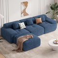122 Modern L Shaped Modular Sectional Sofa Boneless Couches for Living Room with Ottoman4 Seater Convertible Chenille Cloud Couch Sofa Set No Assembly Required Blue 1 PCS