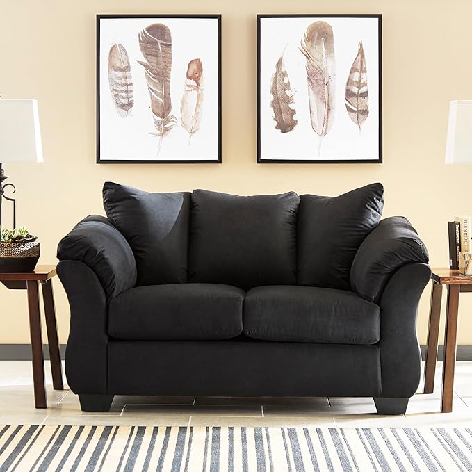 Signature Design by Ashley Darcy Casual Plush Loveseat Black