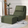 Giant Bean Bag Chair for AdultsCorduroy Chaise Lounge with Unrivaled Back Support Detachable Neck Pillow Comfortable Ottoman &amp Washable Cover for Living Room Bedroom Garden (Olive Green)