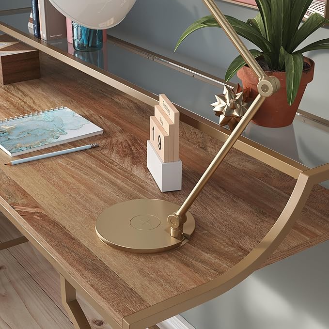 Sauder International Lux Writing Desk Sindoori Mango Finish