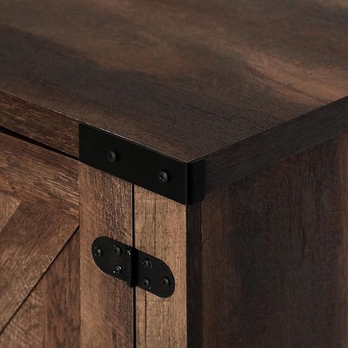 Furinno Cabinet Stand with Storage for TV up to 65 Inch 70 Inch Rustic Brown