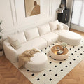 138.6 Modular Sectional Couches Luxury Modern Curved Back U-Shape Sofa Set with OttomanMinimalist Comfy Boneless Cloud Couch for Living Room Apartment(Right Facing ChaiseWhite)
