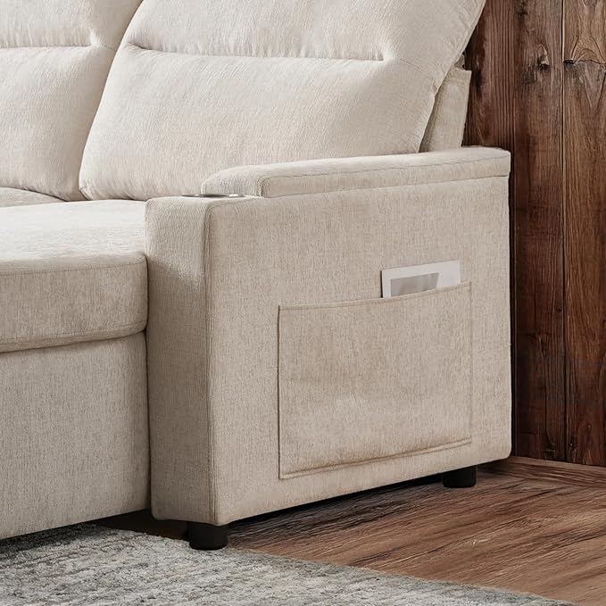 109 Modular Sectional Sofa Convertible U-Shaped Sofa Set with Storage Cup Holders and USB Charging Ports Ideal for Living Rooms Moder 6-Seater Modular Sectional Sofa with Removable Ottoman