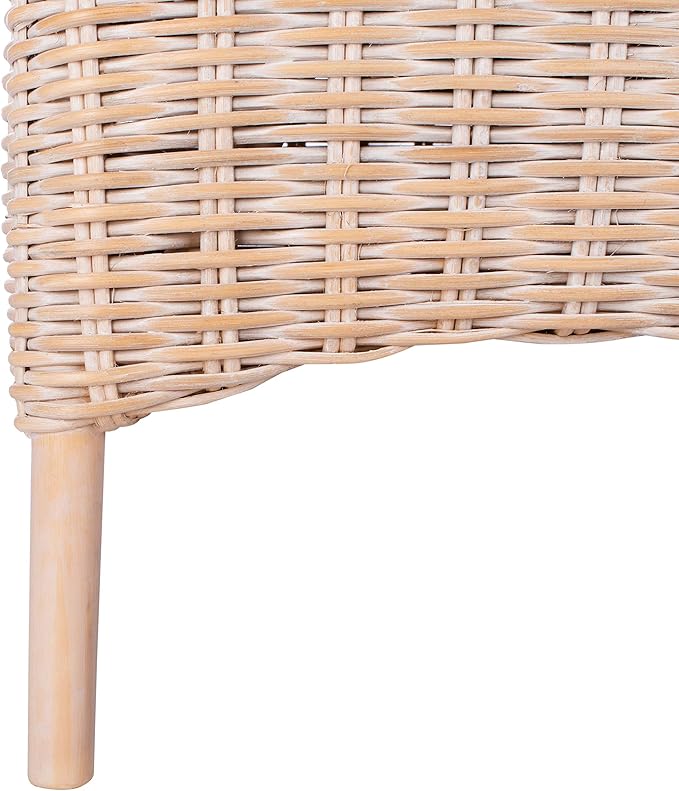 SAFAVIEH Home Allen Coastal Natural White Wash Rattan Accent Chair (Set of 2)