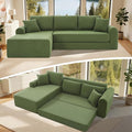 KBQ Modular Sectional Couch in a Box 103 L Shaped Boneless Cloud Couch with Deep Seat Convertible Sofa Bed for Living Room Bedroom Apartments No Assembly Required Green Left Facing Chaise