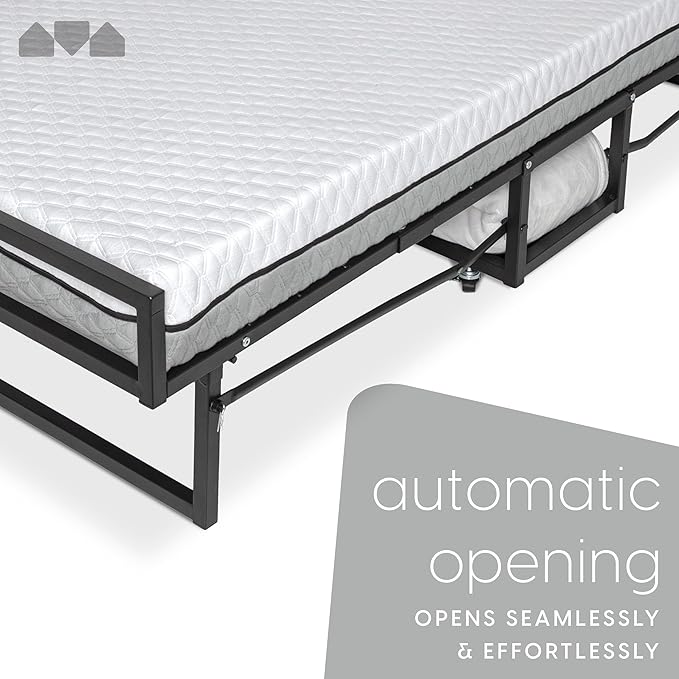 Milliard Deluxe Presidential Folding Bed with Mattress for Adults Twin Size Portable Foldable Bed with Bonus Pillow and Blanket Included 77” x 38 Fold Up Roll Away &amp Hideaway