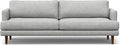 SIMPLIHOME Livingston 90-inch Wide Sofa in Mist Grey Woven-Blend Fabric Handcrafted Mid-Century Modern Oversized 3-Seater Couch Sofa for Living Room or Family Room Solid Wood Frame