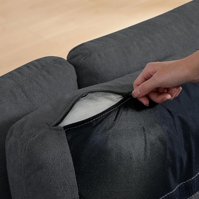 Convertible Sectional Sofa L Shaped Couch with Removable Washable Covers 6 Seat Sofa Couch with Friendly Fabrics Modern Corner Sofa for Living Room Apartment Office Dark Grey