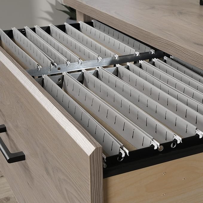 2 Drawer Small File Cabinet with Lock Modern Furniture Under Desk Locking Storage Drawers Organizer Engineered Wood Filing Cabinets for Home OfficeBrown