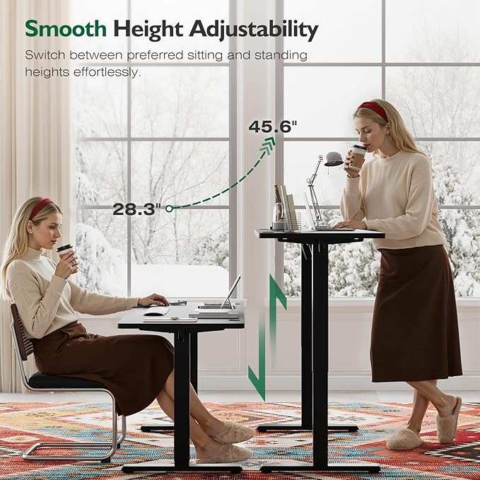Monomi 59 inch Electric Standing Desk with Memory Preset Adjustable Height Standing Desk for Home Office &amp Gaming Large Computer Desk with Anti-Collision Black