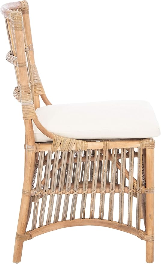 Safavieh Home Collection Erika Rattan Cushion (Set of 2) Accent Chair Grey White Wash/White