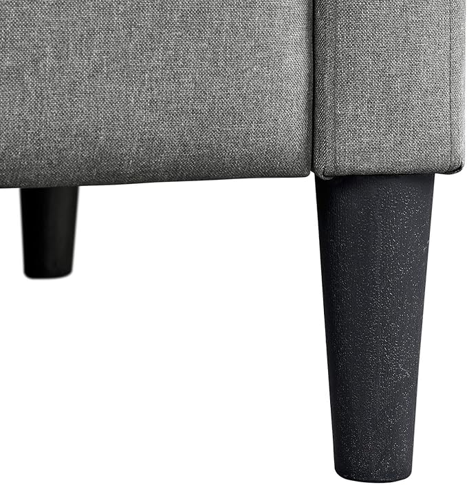 Topeakmart Mid-Century Modern Fabric Recliner Modern Tufted Reclining Single Sofa for Living Room Padded Cushion Home Theater Seat Grey
