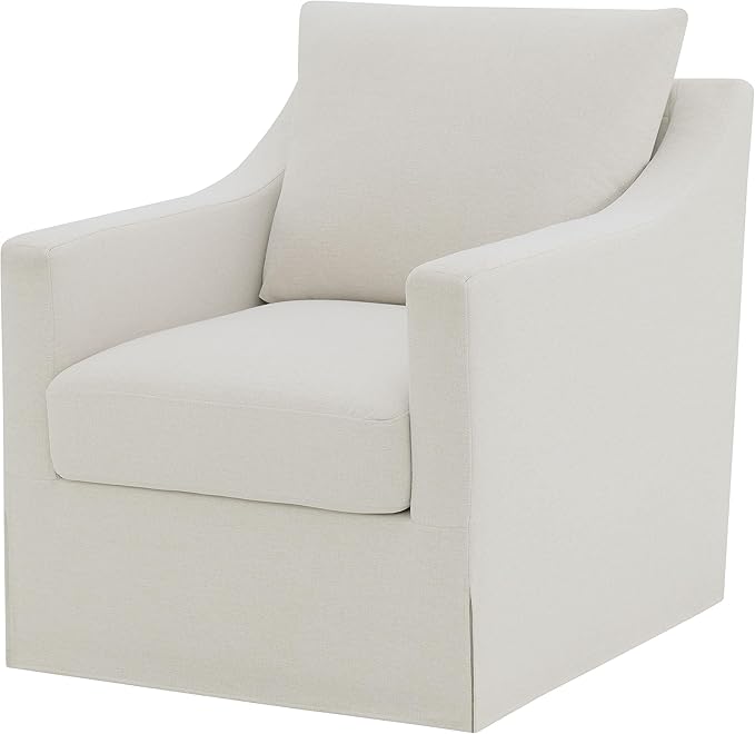 Coaster Home Furnishings - Winter - Wood - Upholstered Accent Chair with Sloped Arms Removable Seat Cushion and 360-Degree Swivel - Living Room - Beige - 904133