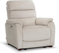 MCombo Power Zero Wall Hugger Recliner Chair for Small Space RV Living Room Power Recliner with Adjustable Headrest USB &amp USB-C Charging Ports Fabric ST257 (Beige)