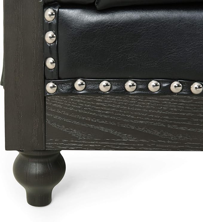 Christopher Knight Home Castalia Sofas Midnight Black + Dark Brown