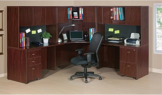 Lorell LLR69605 69000 Series Free Standing Fixed Pedestals Mahogany