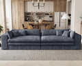 Belffin Plush Corduroy Boneless Cloud Couch with Deep Seat Convertible Sleeper Sofa Bed Cloud Boneless Sectional Couch No Assembly Required. Grey Sofa