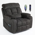 4 Motor Power Lift Recliner Chair for Elderly 400LBS Big Man Oversized Lay Flat Recliner with Massage Heat Zero Gravity Electric Lift Chair Adjustable Headrest Cup HoldersDark Grey