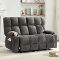 Oversized Loveseat Recliner Sofa Big Large Reclining Sofa with Cup Holders &amp Side Pockets Traditional 2-Seater Manual Recliner Couch for Living Room RV Home Theater Double Recliner (FabricGr