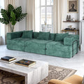 118 Modular Sectional Sofa Bed Upholstered Cloud Couch Comfy Couch with Memory Foam &amp Pocket Springs for Living Room Green