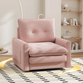 Cozy Swivel Accent Chair Modern Oversized Single Sofa with Armrest Comfy Upholstered Armchair Sofa Large Corduroy Accent Chair for Living Room Bedroom Reading Room Pink