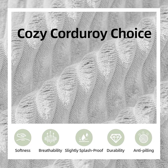 Folding Convertible Sofa Bed 78 Inch Corduroy Boneless Cloud Couch Futon Compressed Pull Out Loveseat Sleeper Bed Foldable Floor Mattress Sofa for Living Room Bedroom Grey White