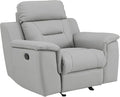 Blackjack Furniture Walker Leather Match Upholstered Reclining Living Room Chair Lava Gray