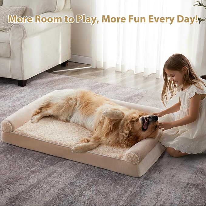 BFPETHOME Dog Beds for Large Dogs Orthopedic Dog Bed for Medium Large DogsBig Waterproof Couch Pet Bed with Removable Washable Cover