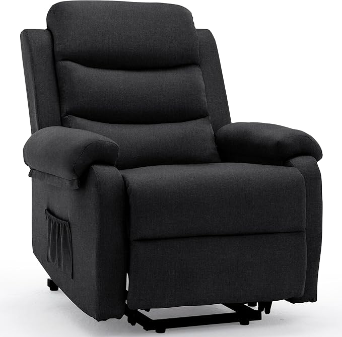 Power Lift Recliner Chair for Elderly Electric Lift Chair for Adults Small Recliner with Side Pockets for Living Room Reading Room Recliner Saves Your Favorite Position Black