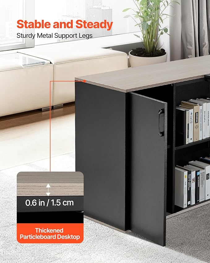 VEVOR 71 L-Shaped Executive Desk Large Computer Desk with Drawers File Storage Cabinet CPU Stand 350 LBS Load Capacity Corner Table Easy Assembly for Work Study
