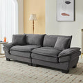 KEIKI Loveseat Sofa 84 Corduroy Upholstered Couch with Deep Seat and 2 Pillows Modern Loveseat Sofa Couch for Small Spaces Living Room Apartment Office Grey