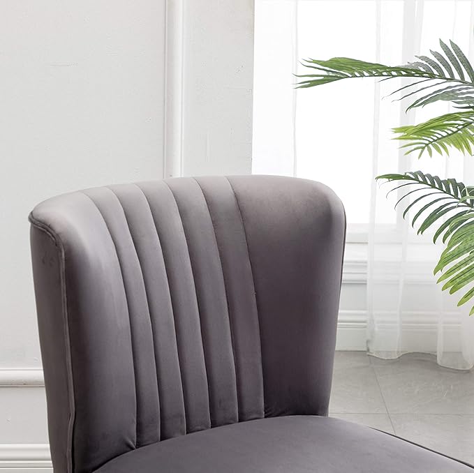 Elon Contemporary Velvet Upholstered Accent Chair Gray