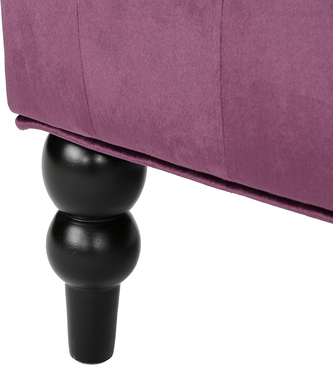 Christopher Knight Home GDFStudio Leona Modern Glam Tufted Velvet Wingback Loveseat Raisin and Dark Brown