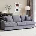 IDEALHOUSE Modern 86 Corduroy Sofa with 2 Throw Pillows Deep Seat Couch with Upholstered Cushion &amp Removable CoverComfy Corduroy Sofa Couch for Small Space Apartment Lounge Grey