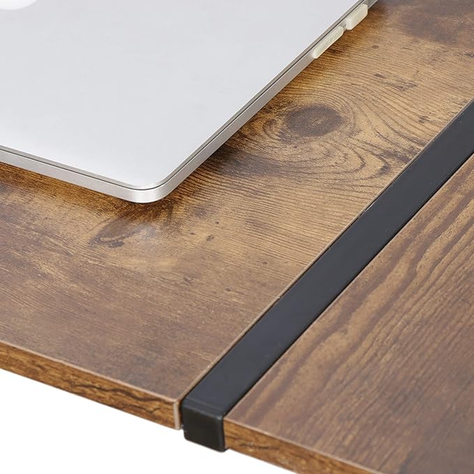 Nouva L Shaped Desk Computer Gaming Desk Modern Home Office Corner Desk w/Large Desktop (Rustic Brown) AE436