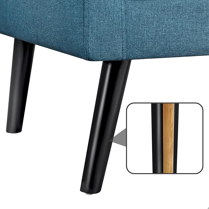 Topeakmart Mid Century Accent Chair Modern and Cozy Barrel Sofa Chair with Thick Cushion and Sturdy Wood Legs for Living Room/Bed Room/Office Waiting Area Navy Blue