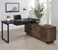 L-Shape Computer Gaming Desk Home Office Corner Desks Bedroom Craft Study Table Work Desks with StorageWalnut