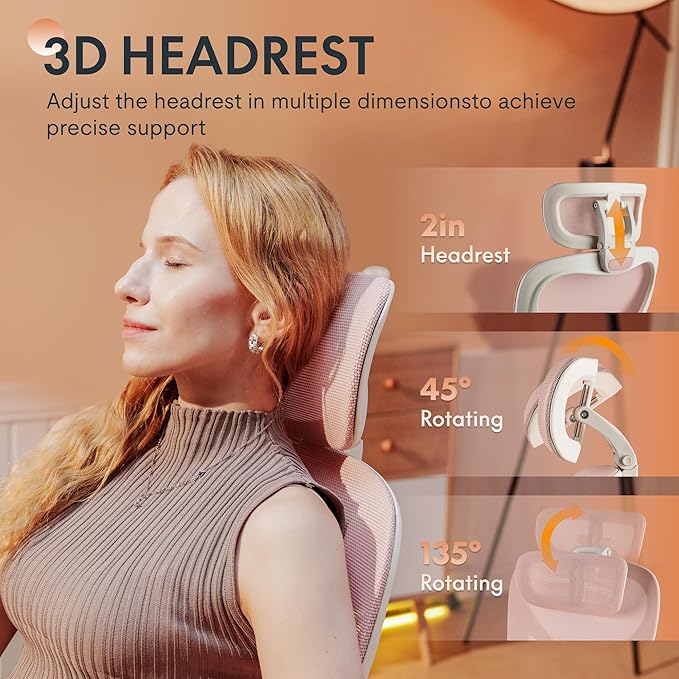 FLEXISPOT Foldex Office Folding Chair Ergonomic Chair for Small Spaces with Lumbar Support Flip-up Armrests 3D Headrest Desk Chairs with Footrest for WorkVideo Game Cream