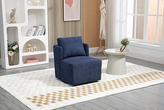 Swivel Barrel Chair Comfy Round Accent Sofa Chair for Living Room 360 Degree Swivel Barrel Club Chair Leisure Arm Chair for Nursery Hotel Bedroom Office Lounge