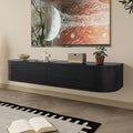 Maggym 47 Wall-Mounted TV Stand with Side-Opening Storage Modern Engineered Wood Floating Media Console with Drawers and Open Shelf
