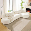 kevinplus 134.63'' Large Sectional Curved Sofa Couch with Chaise Lounge for Living Room Oversize L-Shape Modern Sectional Sofa Couch Wood Structure &amp Easy Assembly (Right-Facing Beige)