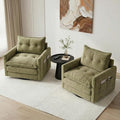 Square Swivel Chairs Set of 2Plush Chenille Upholstered Accent Club Chair with Arms360°Rotation Armchair for ReadingModern Single Cloud Sofa Chair for Living Room (2 Olive Green)