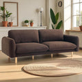 Get Set Style Scandi 3 Seater Sofa Couches 86” Minimalist Modern Upholstered Sofa with Comfort Cushions Couch for Living Room &amp Apartment (Chocolate Sofa)