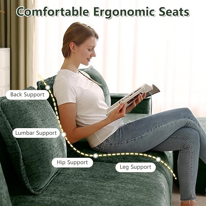 KEIKI 2Seat Modular Boneless Velvet Sofa Couch for Garden Home Home Office Style Conscious Nature Lovers Cozy Warm Perfect for Entertaining Relaxation Classic Refined Premium Design