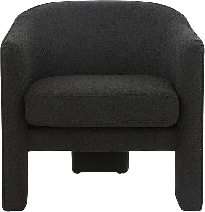 SAFAVIEH Couture Collection Londyn Glam Black Boucle Accent Chair for Living Room Home Office Study Bedroom (Fully Assembled)