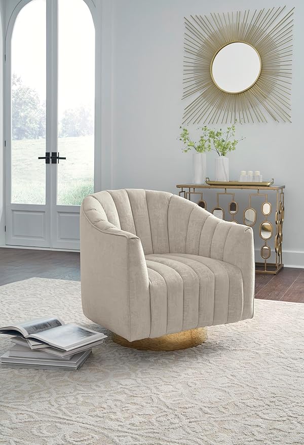 Signature Design by Ashley Penzlin Swivel Accent Chair Beige