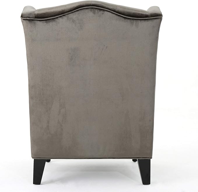 Christopher Knight Home Toddman High-Back Velvet Club Chair Grey