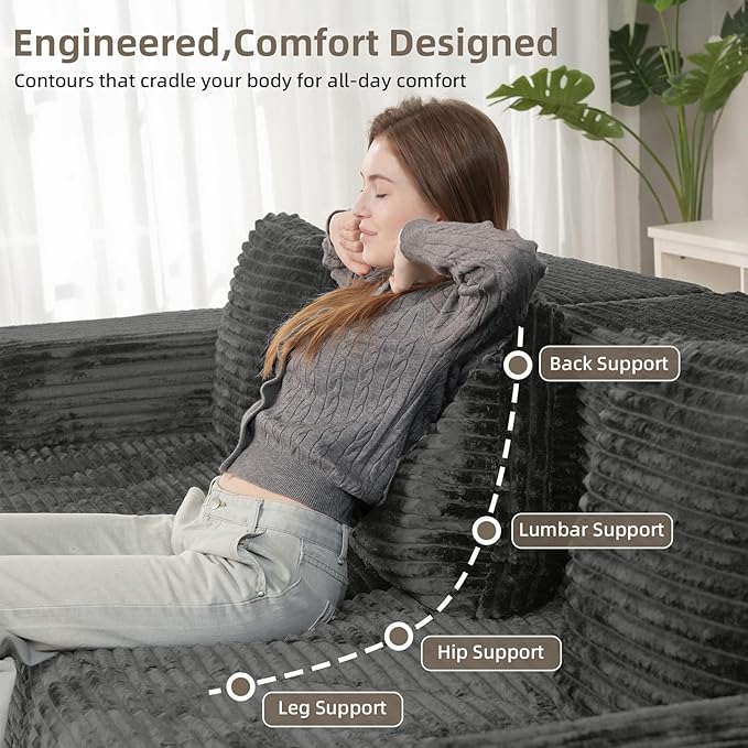 126 Modular Sleeper Couch Sectional Couches for Living Room Ergonomic Memory Foam Sleeper Sofa Oversized Loveseat Sofa Bed Bedroom Apartment Office | Ergonomic No Assembly Required